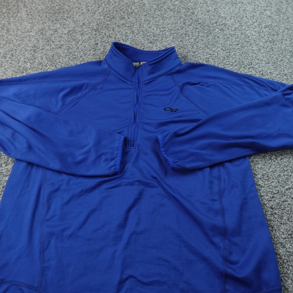 Outdoor Research Pullover Mens XL Blue 1/4 Zip Long Sleeve Performance Outdoor